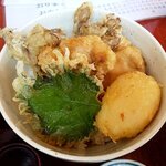 Asahiya - 若とり、半じゅく玉子、舞茸の天丼（2021.3-2）