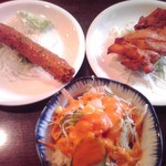 セットサラダ　シークカバブ　チキンティッカ