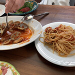 チャオベッラ - パスタはボンゴレロッソを選択。他にもチョイスは色々あり。