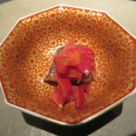 ことわりをはかるみせ ばんどう - 揚げたあん肝とフルーツトマト