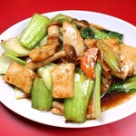 珉珉 - 中華豆腐と青菜のオイスターソース炒め