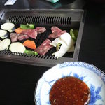 姫鶴荘 - BBQ→天候不良のため店内で焼肉
