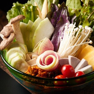 오키나와 현산 섬 야채와 함께 즐길 수 있습니다.