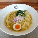 彩とり - 塩ラーメン（850円）+海老ワンタン（200円）