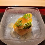Shino Hara - カラスミと春の食材加減酢ジュレ