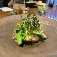 le・sud - 千葉産ハマグリとアワビ　蒸されたハマグリとアワビは柔らかく美味しい。トッピングされた素揚げされたセリが春を感じます⭐️⭐️⭐️⭐️⭐️
                      