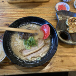 Ooita Kyoumin - 濃厚魚介背脂ラーメンのAセット(*⁰▿⁰*)