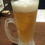 旨唐揚げと居酒メシ ミライザカ - 生ビール(中) 税抜299円 (2021.4月)