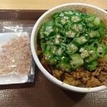 すき家 - 料理写真:かつぶしオクラ牛丼
