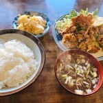 Yamaa Shiyokudou - 唐揚げ定食 税込700円