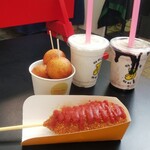 あいぽじゃん - チーズハットグ、チーズボウル、チョコバナナジュース、バナナジュースで 計(税込)1,750円 ② (2021.04.17)