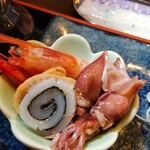 お食事処 八角 - ホタルイカ、海老、イカ、ホタテ