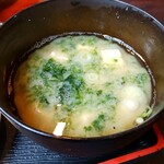 お食事処 八角 - アオサの味噌汁
