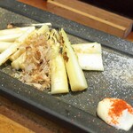 やきとり 正や - 太アスパラの炭火焼