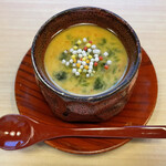 旬菜 おぐら家 - 生桜海老とあおさのりの茶碗蒸し