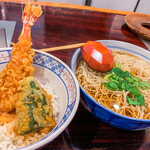Juuroku Mon Soba Shichi - 天丼とお蕎麦セット(蕎麦大盛) 1,100