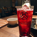 日本茶×干物 茶酒屋Nendo - 赤梅酒ソーダー