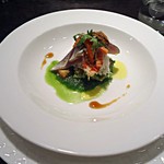 El Raco Den Takeuchi - 【前菜】サンマ・トロガツオ・毛蟹とアボガトのピーマンソース仕立て