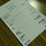 足羽山 ATARASHIYA - レシート