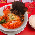 山岡家山形西田店 - 辛味噌ラーメン　半ライス