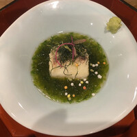 輪久 - 鯛の葛粉揚げ、生海苔あんかけ