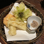 いかの墨 - 天ぷら3種