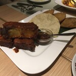 デリー 銀座店 - スペアリブ＆パパド＆サモサ