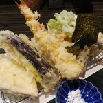 蕎麦 やすたけ - 天然えびとお野菜の天ぷら