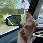 ミニストップ - 北海道らいでんメロンソフトクリーム 270円♩メロンの味、濃い✨