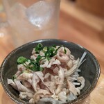 鶏や 梅の湯 - 親どり皮湯引きポン酢