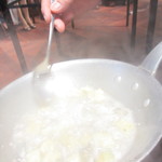 リストランテ カノビアーノ - あさり酒蒸し、あさりは捨て、出汁のみ使用。