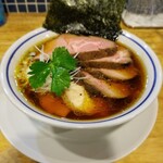 手打式超多加水麺 ののくら - チャーシュー中華そば(1,400円)+煮卵(150円)+のり(100円)