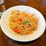 和 イタリアン 木村屋 - 和えSOBA   トマトバジル　混ぜ混ぜ後