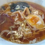 千里香 - ラーメン+半炒飯580円のラーメン(通常380円)アップ