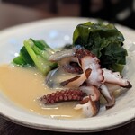 旬魚菜 しら川 - タコとわけぎとワカメのぬた