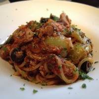 クッチーナ イタリアーナ アリア 六本木 - 打ち合わせでランチ。燻製サバのパスタ。かなりスモーク臭あり 美味かったです。