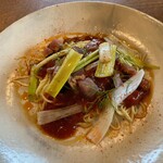 カルティベイト - 今週のランチ メインその2 紀州カツオとトマトのピリ辛和え麺