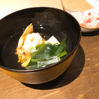 乙味 あさ井 - 削りたて鹿児島本枯節と荒節　一番出汁
                    毛蟹真丈　筍　生若布