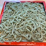 築地さらしなの里 - 変わり蕎麦　よもぎ　グリーンがきれいなお蕎麦です