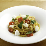 Hokkaido mozzarella and tomato aglio olio