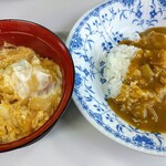 原食堂 - 小えびとじ丼と小カレー【Feb.2021】