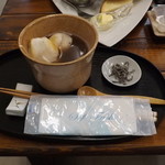 出雲のぜんざいとドリンク 750円