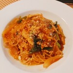 Italian bal ono - 竹の子と小松菜のトマトソースパスタ