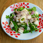 Yam Pramook (spicy salad with squid and coriander)