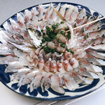 梅や - アジ造り。ちょっと頑張ってみた。