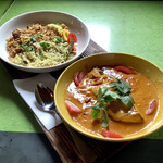 スプーンソング - 【2021年2月10日(水)】マラバールフィッシュ(ｶﾚｰ)とチキンビリヤニ&ベジナッツプラオ(ﾄｰﾚﾝ付)