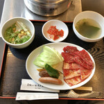 じゃんじゃか - 牛カルビ&ハラミ焼肉ランチ。