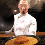 アカ - 蟹のパエリア。ふたを開ければ、ほーら(^^)