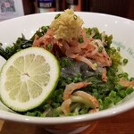 麺屋 六感堂 - 桜海老と生しらすのぶっかけ(温麺)