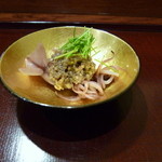 徳うち山 - 蛍烏賊と蛍烏賊と味噌のミンチがけ。